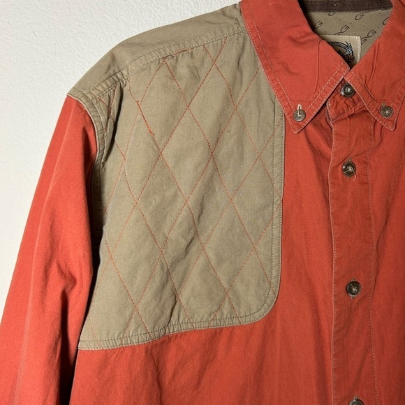 GameGuard Shooting Shirt Men’s Size Medium Orange Button Up Outdoor Hunting Gear - Picture 3 of 6
